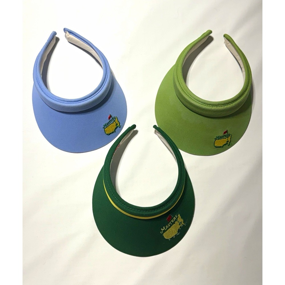 Lot of 3 VGT Masters Golf Clip On Sun Visors Augusta National Texace Magnolia